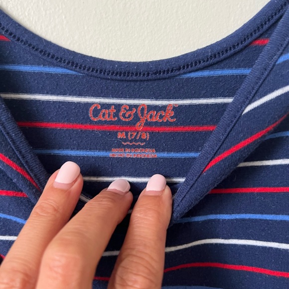 Cat & Jack Red White Blue Ruffle Dress - Picture 3 of 6